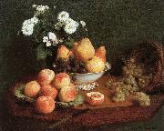 Henri Fantin-Latour Flowers and Fruit on a Table oil